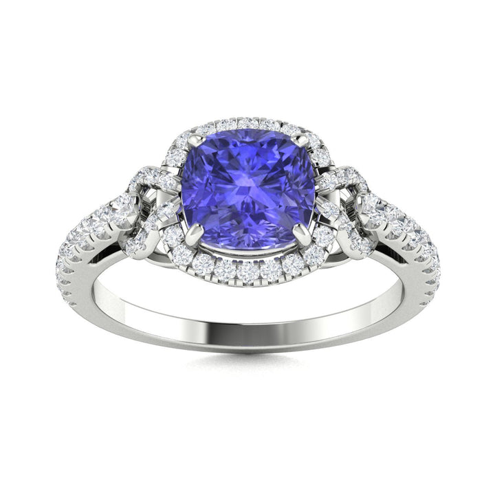 14KT Gold Tanzanite and Diamond Ladies Ring (Tanzanite 1.54 cts White Diamonds 0.40 cts)