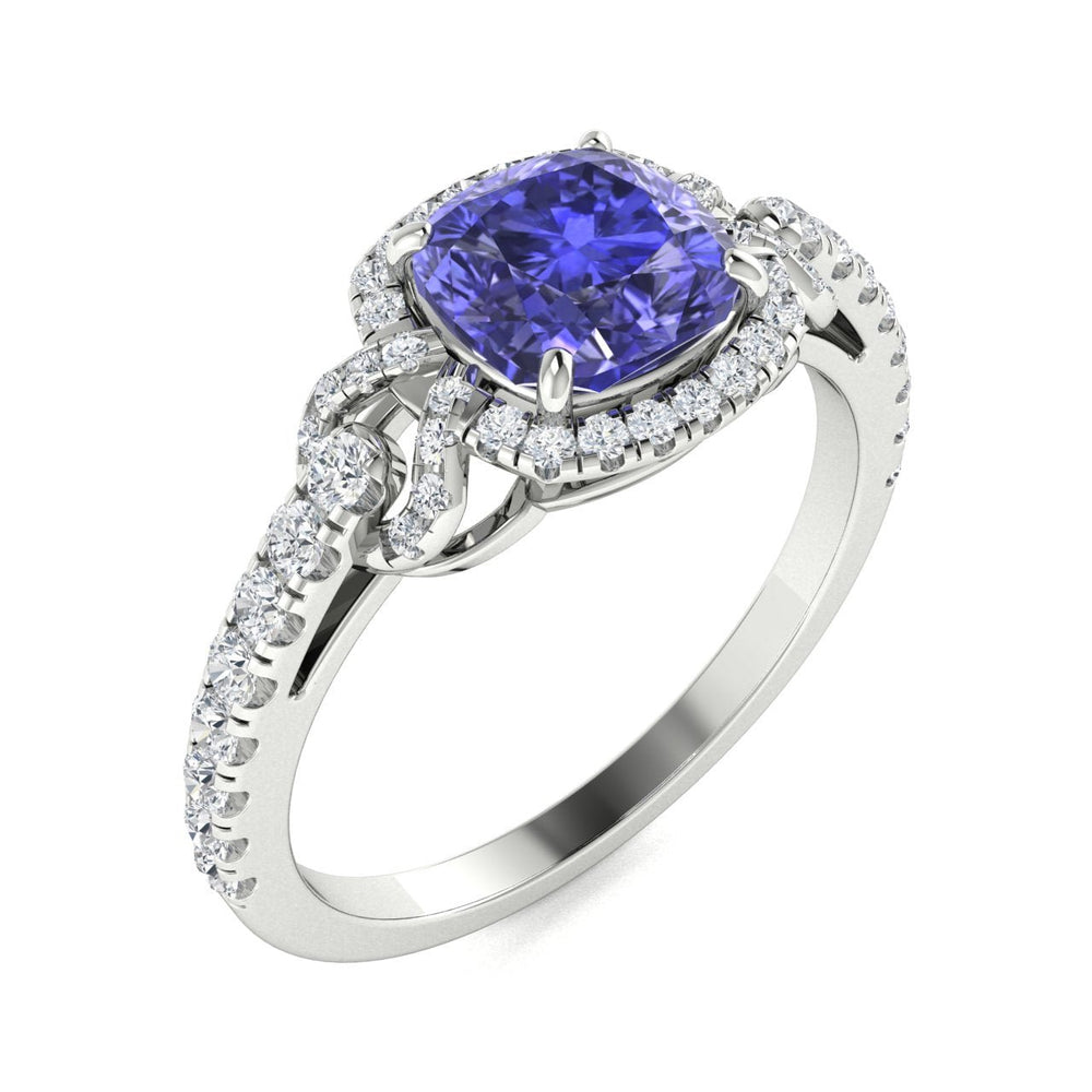 14KT Gold Tanzanite and Diamond Ladies Ring (Tanzanite 1.54 cts White Diamonds 0.40 cts)