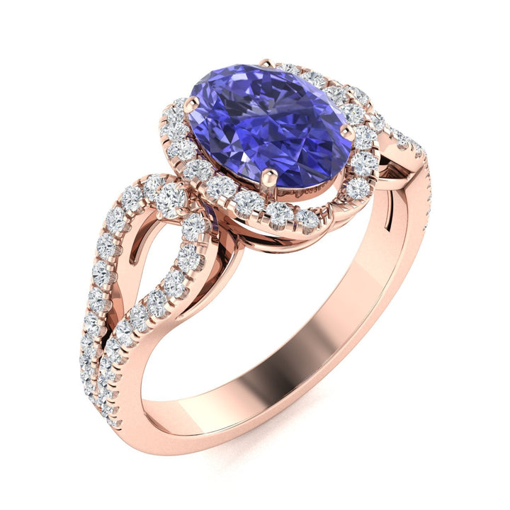 14KT Gold Tanzanite and Diamond Ladies Ring (Tanzanite 1.65 cts White Diamonds 0.39 cts)