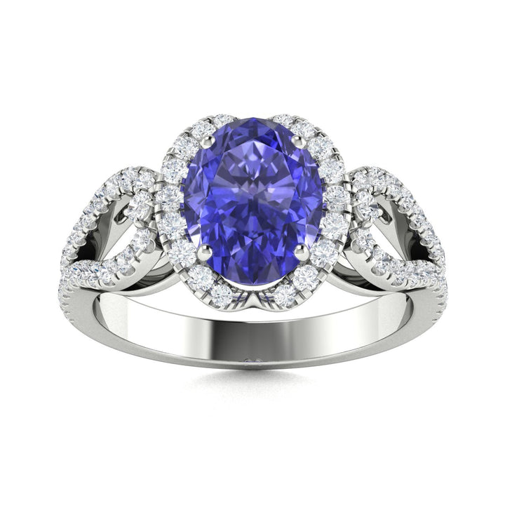 14KT Gold Tanzanite and Diamond Ladies Ring (Tanzanite 1.65 cts White Diamonds 0.39 cts)