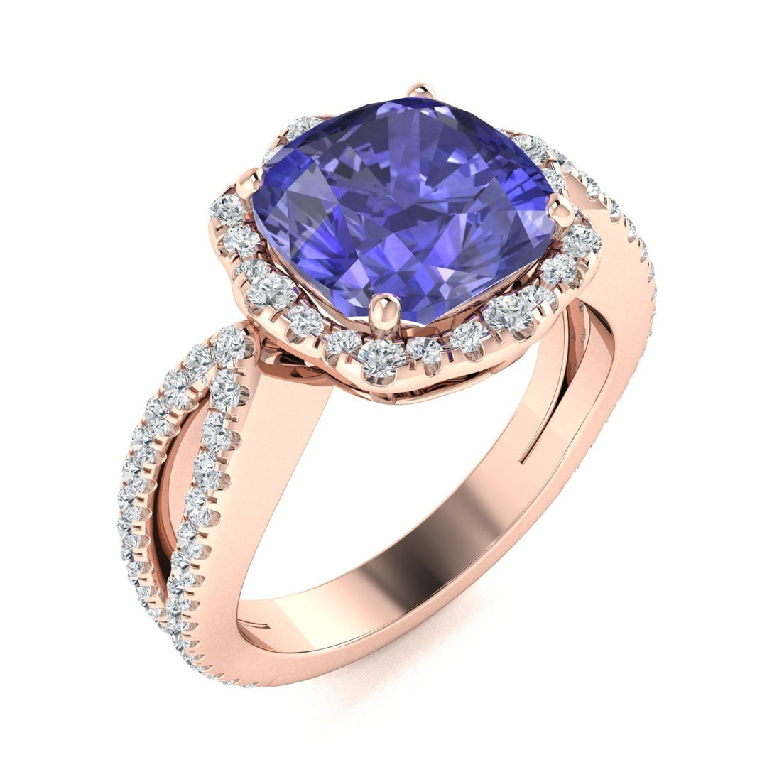 14KT Gold Tanzanite and Diamond Ladies Ring (Tanzanite 1.68 cts. White Diamond 0.34 cts.)