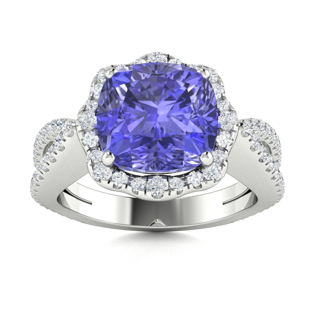 14KT Gold Tanzanite and Diamond Ladies Ring (Tanzanite 1.68 cts. White Diamond 0.34 cts.)