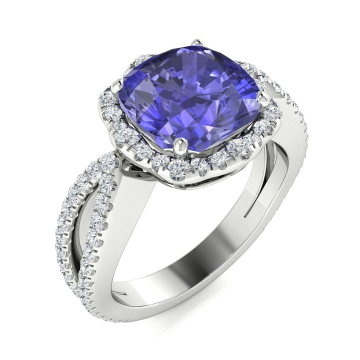 14KT Gold Tanzanite and Diamond Ladies Ring (Tanzanite 1.68 cts. White Diamond 0.34 cts.)