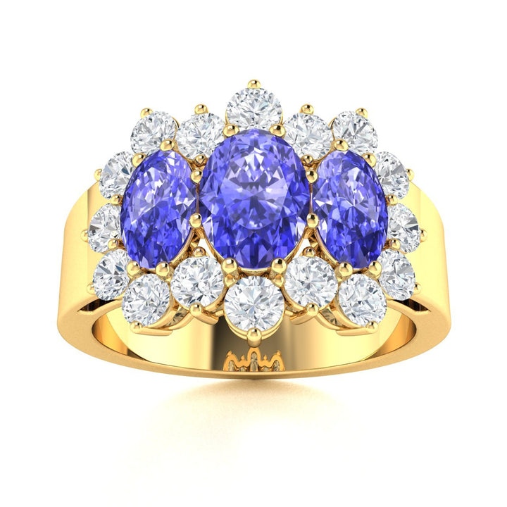 14KT Gold Tanzanite and Diamond Ladies Ring (Tanzanite 1.77 cts. White Diamond 0.9 cts.)