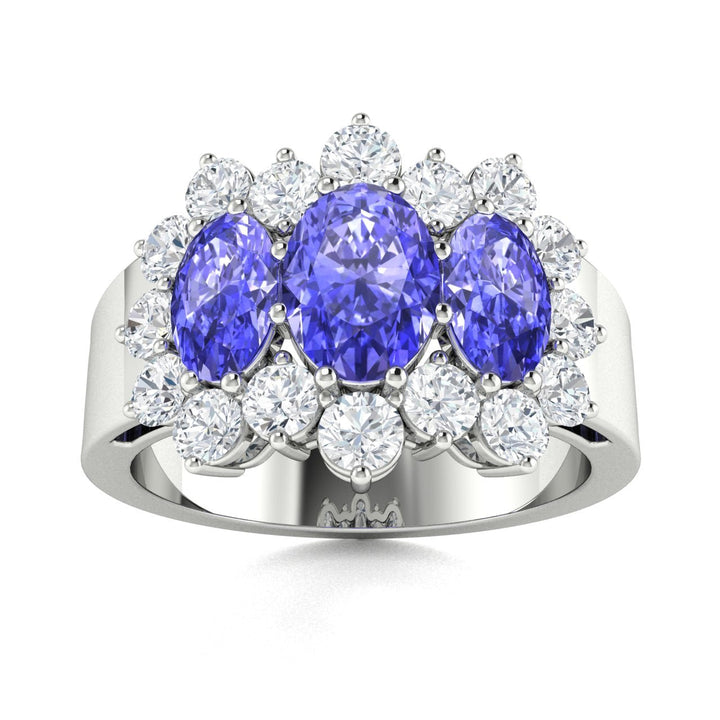 14KT Gold Tanzanite and Diamond Ladies Ring (Tanzanite 1.77 cts. White Diamond 0.9 cts.)