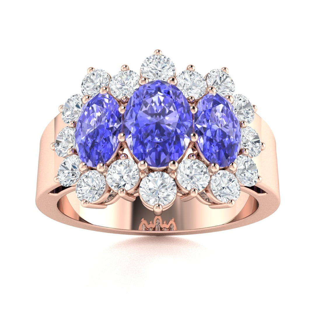 14KT Gold Tanzanite and Diamond Ladies Ring (Tanzanite 1.77 cts. White Diamond 0.9 cts.)