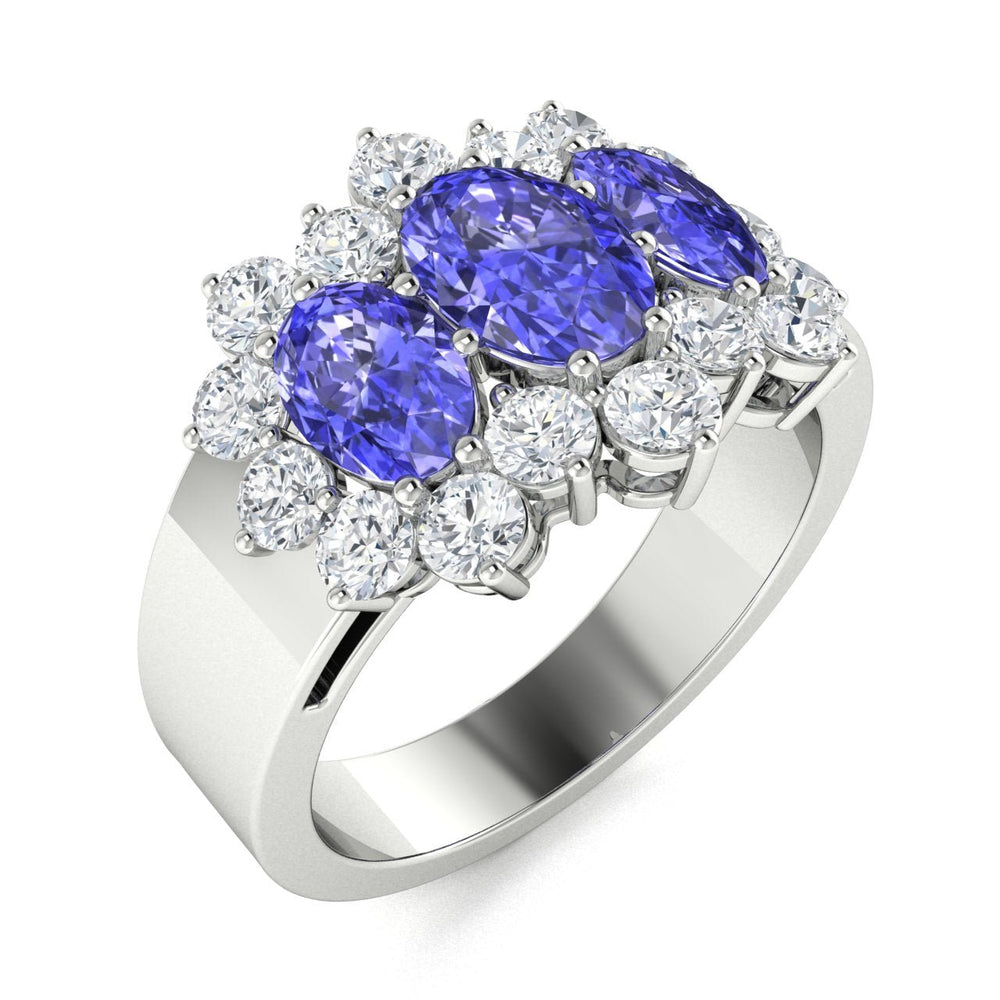 14KT Gold Tanzanite and Diamond Ladies Ring (Tanzanite 1.77 cts. White Diamond 0.9 cts.)