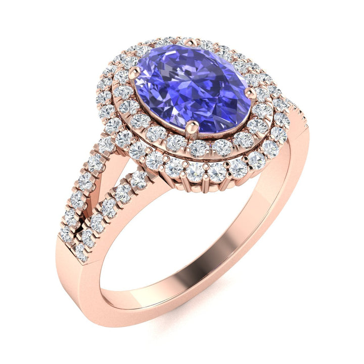 14KT Gold Tanzanite and Diamond Ladies Ring (Tanzanite 2.29 cts. White Diamond 0.73 cts.)