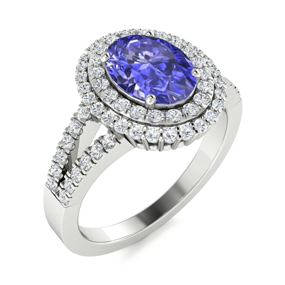 14KT Gold Tanzanite and Diamond Ladies Ring (Tanzanite 2.29 cts. White Diamond 0.73 cts.)