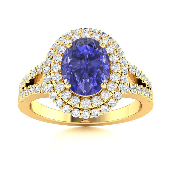 14KT Gold Tanzanite and Diamond Ladies Ring (Tanzanite 2.29 cts. White Diamond 0.73 cts.)