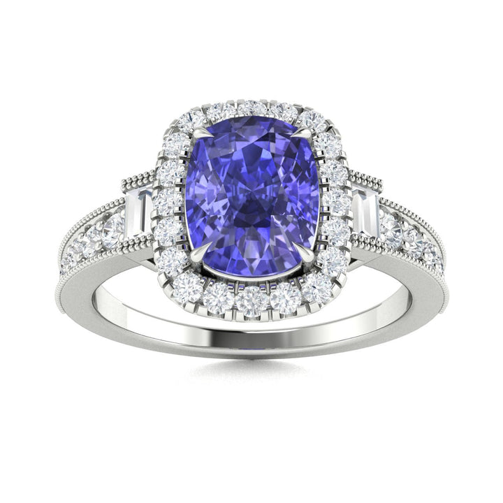 14KT Gold Tanzanite and Diamond Ladies Ring (Tanzanite 2.85 cts White Diamonds 1.00 cts)