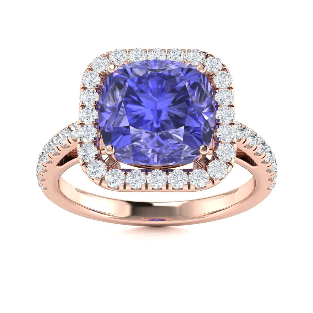 14KT Gold Tanzanite and Diamond Ladies Ring (Tanzanite 2.93 cts White Diamonds 0.48 cts)