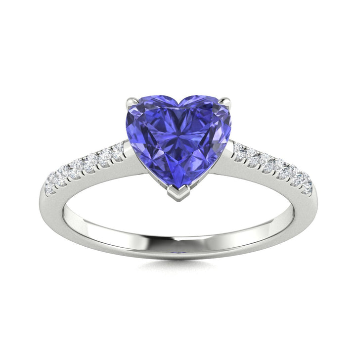 14KT Gold Tanzanite and Diamond Ladies Ring (Tanzanite 4.38 cts White Diamonds 0.50 cts)