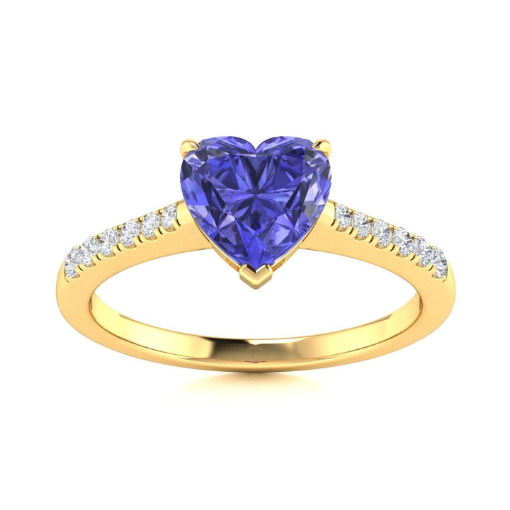 14KT Gold Tanzanite and Diamond Ladies Ring (Tanzanite 4.38 cts White Diamonds 0.50 cts)