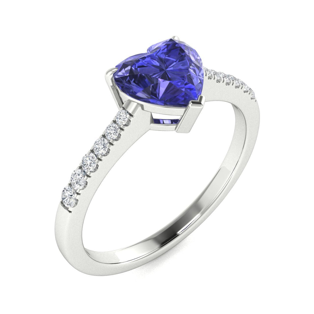 14KT Gold Tanzanite and Diamond Ladies Ring (Tanzanite 4.38 cts White Diamonds 0.50 cts)