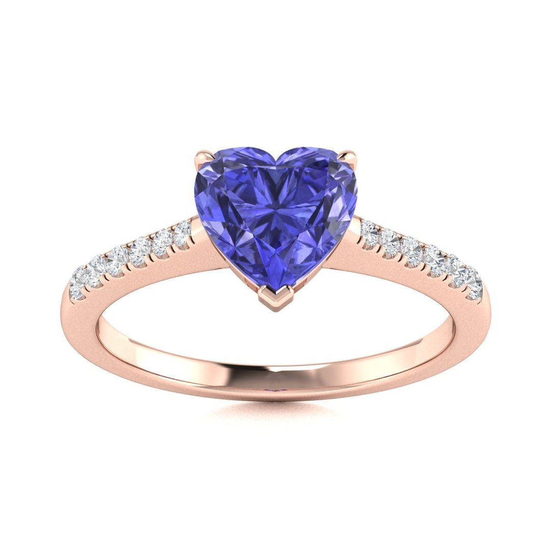 14KT Gold Tanzanite and Diamond Ladies Ring (Tanzanite 4.38 cts White Diamonds 0.50 cts)