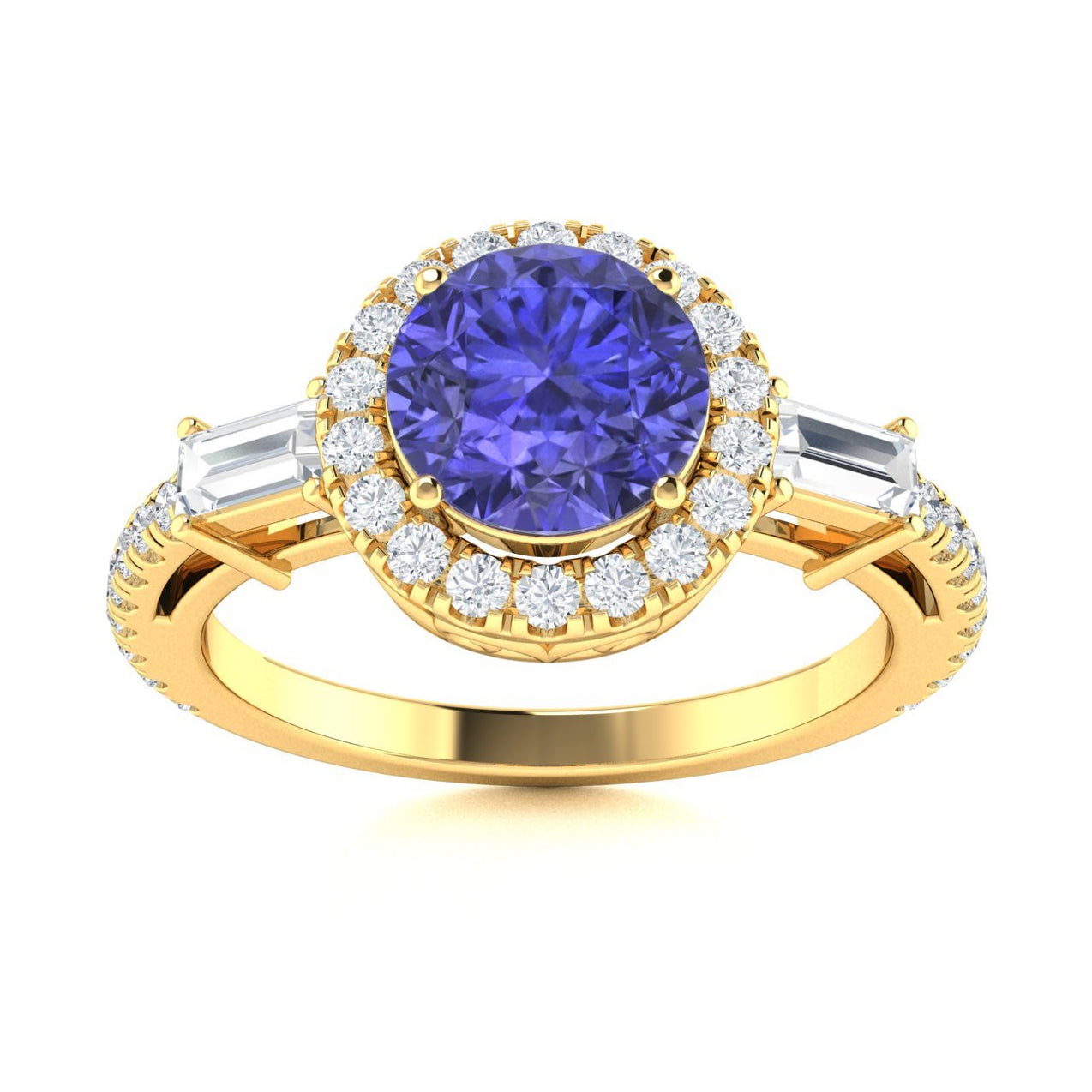 18kt Gold AAA Violet Round 1.5ct Tanzanite,.5ct Diamond Ring — Kay's ...