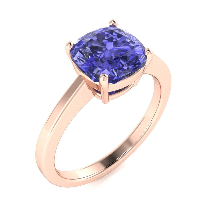 18kt Gold Cushion Brilliant Tanzanite Ladies Ring (Tanzanite 3.00ct)