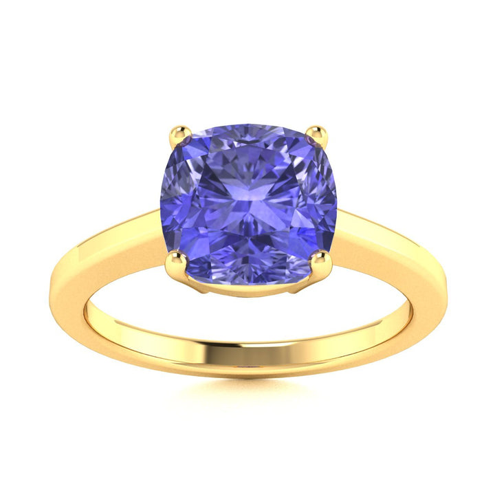 18kt Gold Cushion Brilliant Tanzanite Ladies Ring (Tanzanite 3.00ct)