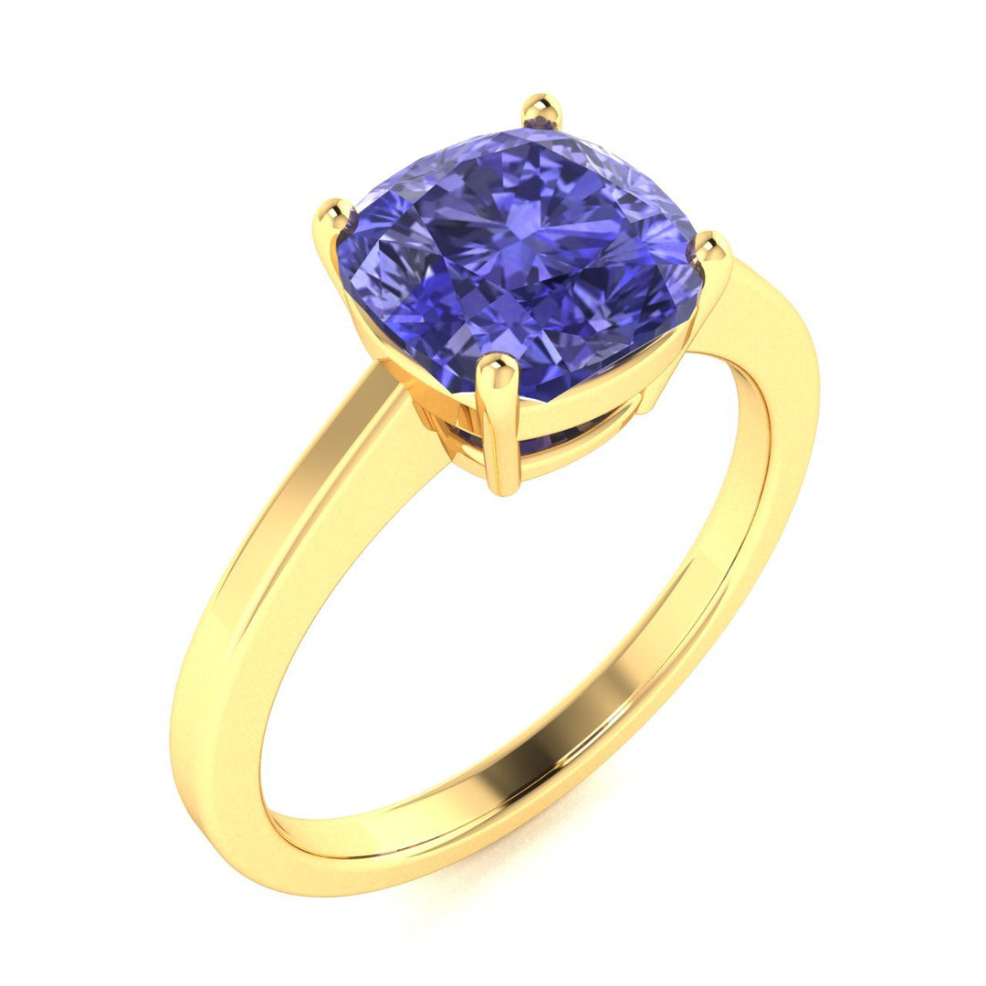 18kt Gold Cushion Brilliant Tanzanite Ladies Ring (Tanzanite 3.00ct)