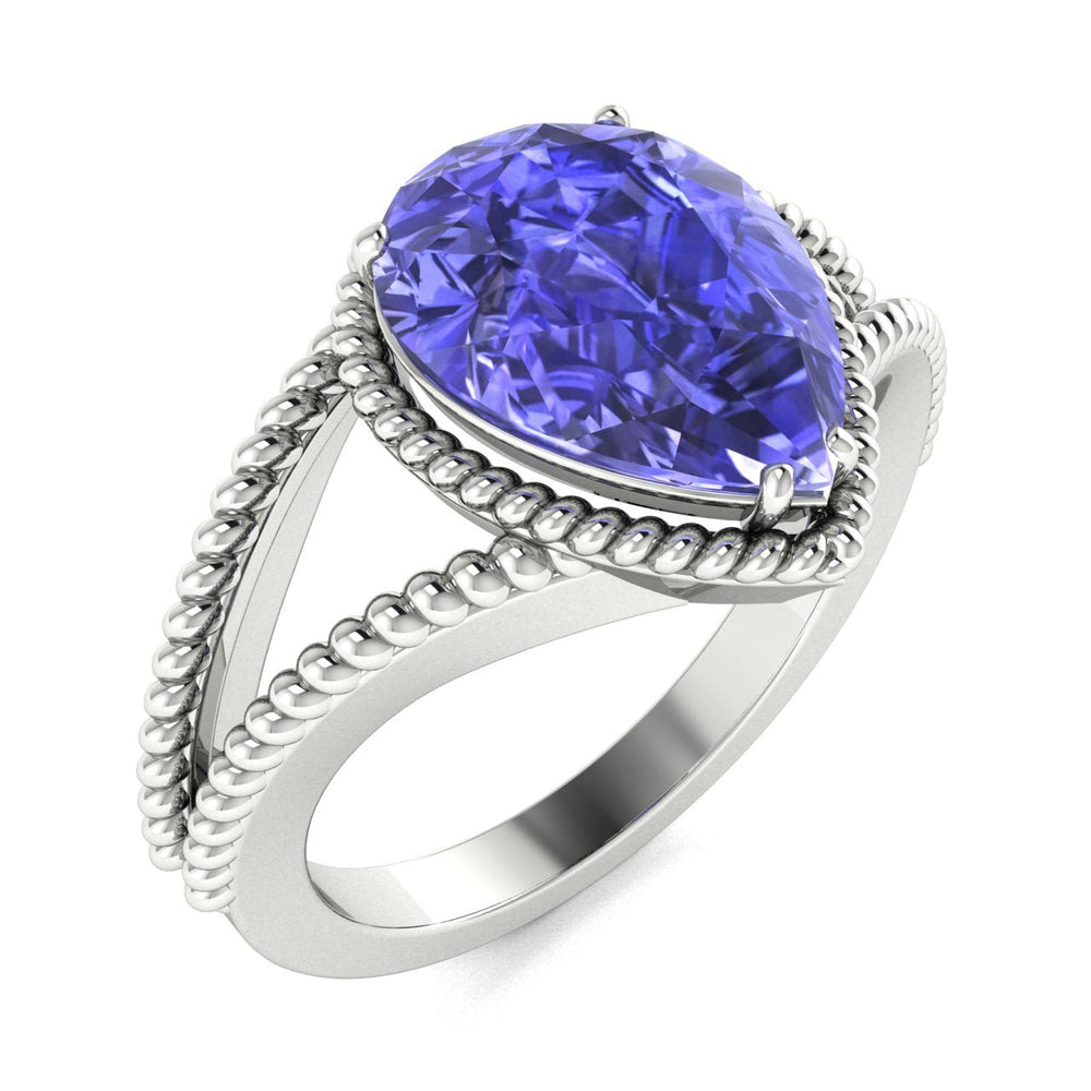 18kt Gold Pear shaped Tanzanite Ladies Ring (Tanzanite 4.00ct)