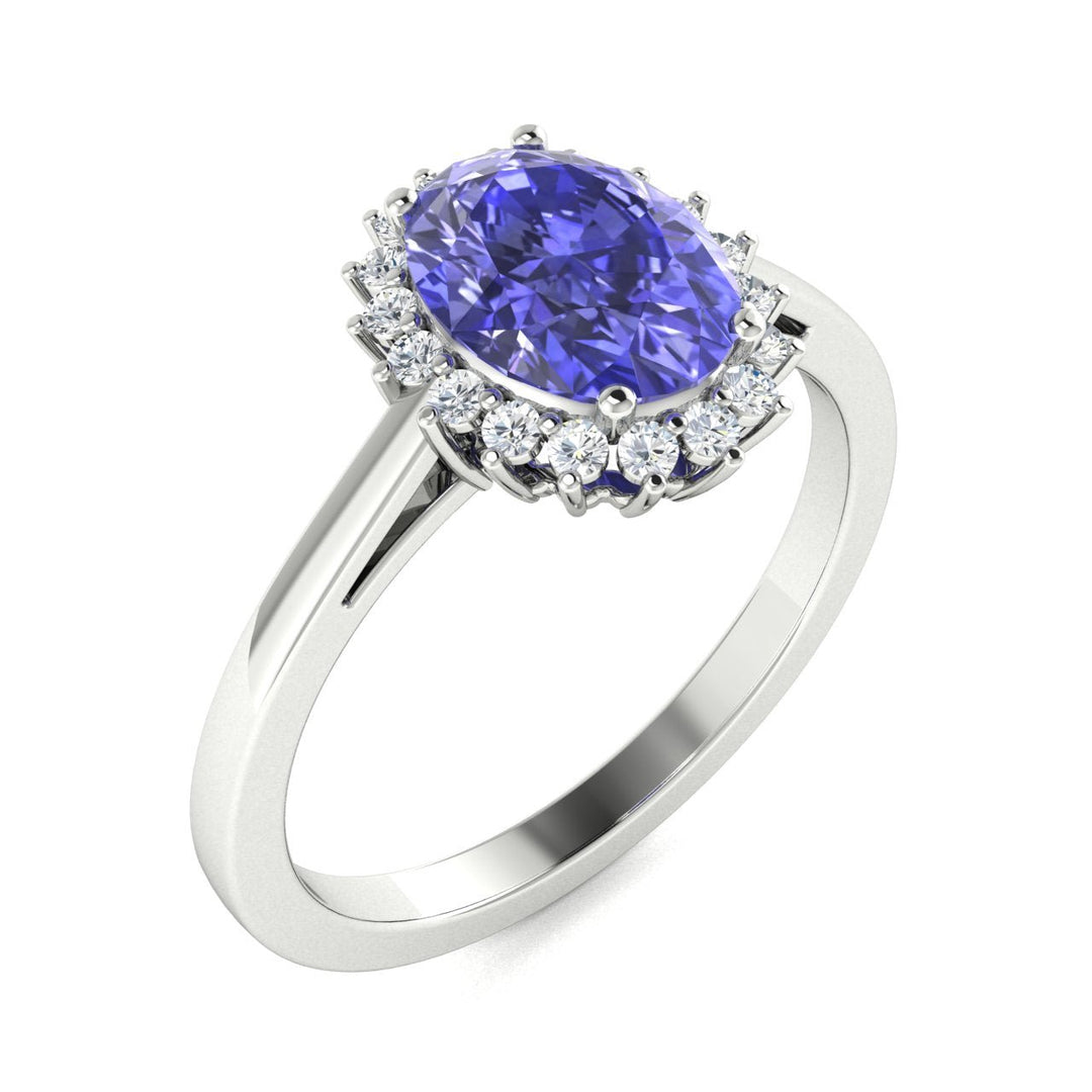 18kt Gold 'Princess Diamond Concept' Tanzanite Ladies Ring (Tanzanite 3.75cts White Diamonds 0.25 cts)