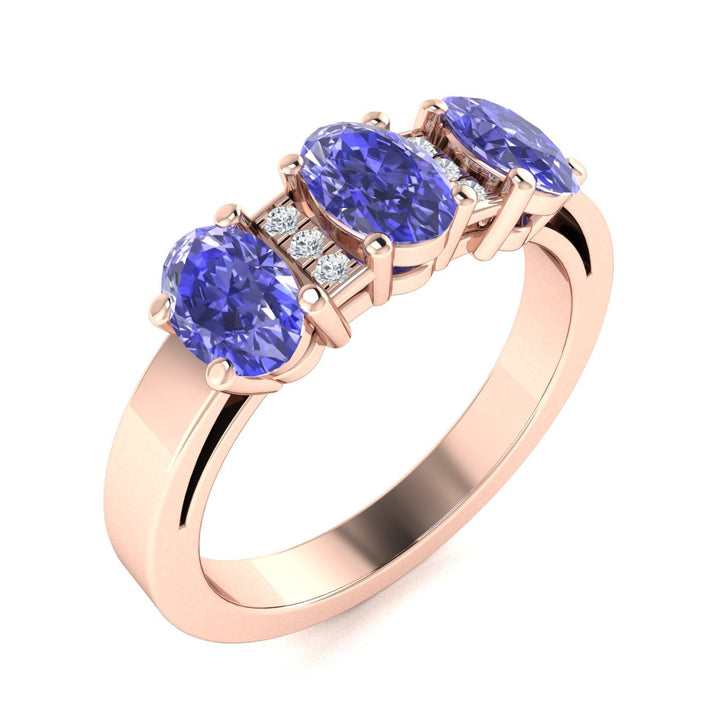 18kt Gold Tanzanite and Diamond Ladies Ring (Tanzanite 1.00cts Diamonds 0.04 cts)