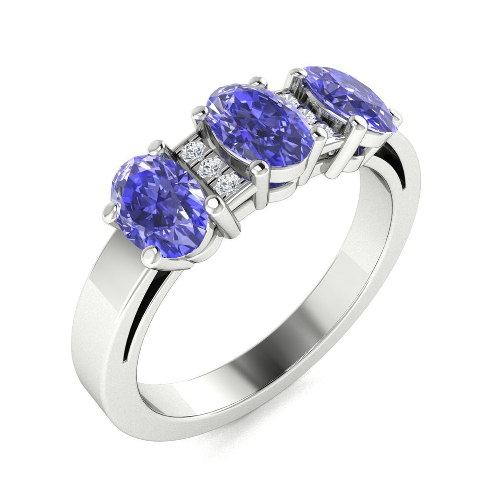 18kt Gold Tanzanite and Diamond Ladies Ring (Tanzanite 1.00cts Diamonds 0.04 cts)