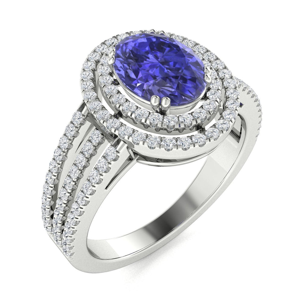 18KT Gold Tanzanite and Diamond Ladies Ring (Tanzanite 1.17 cts. White Diamond 0.79 cts.)