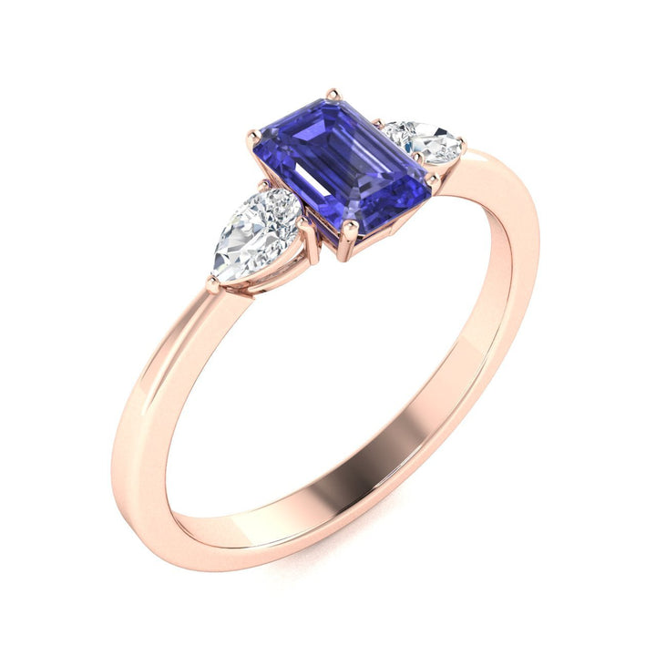 18KT Gold Tanzanite and Diamond Ladies Ring (Tanzanite 1.50 cts. White Diamonds 0.40 cts.)