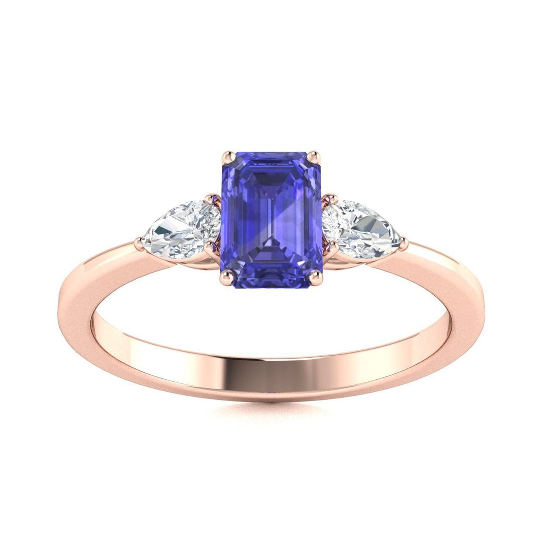 18KT Gold Tanzanite and Diamond Ladies Ring (Tanzanite 1.50 cts. White Diamonds 0.40 cts.)