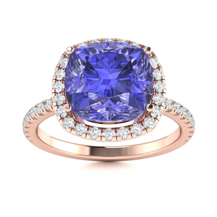 18KT Gold Tanzanite and Diamond Ladies Ring (Tanzanite 1.83 cts. White Diamond 0.21 cts.)