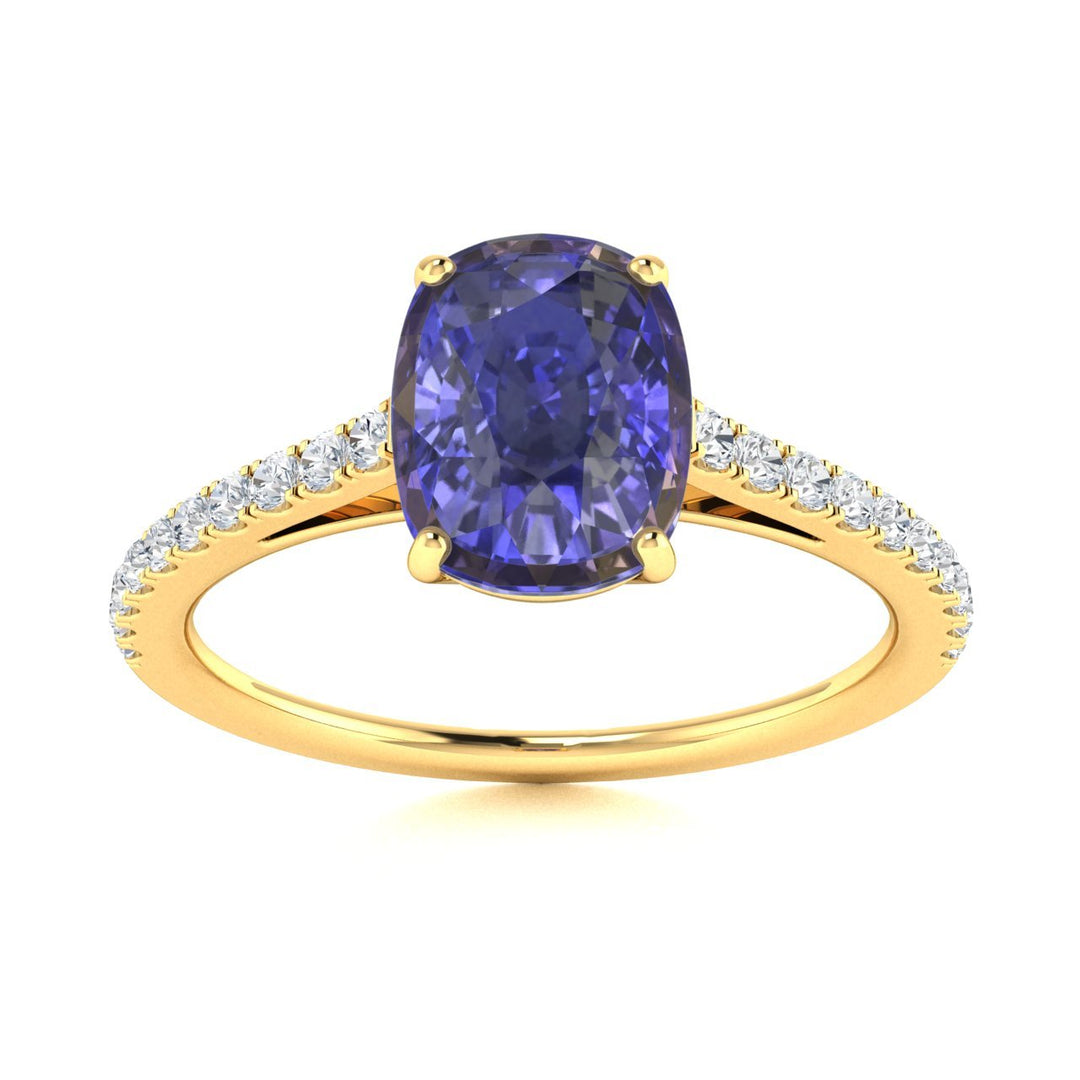 18KT Gold Tanzanite and Diamond Ladies Ring (Tanzanite 2.93 cts White Diamonds 0.23 cts)