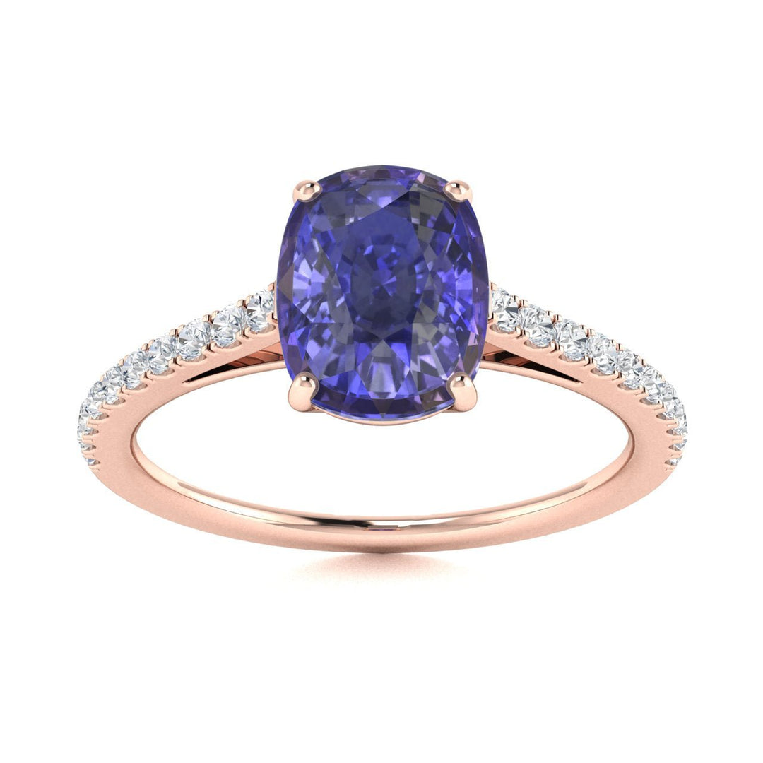 18KT Gold Tanzanite and Diamond Ladies Ring (Tanzanite 2.93 cts White Diamonds 0.23 cts)