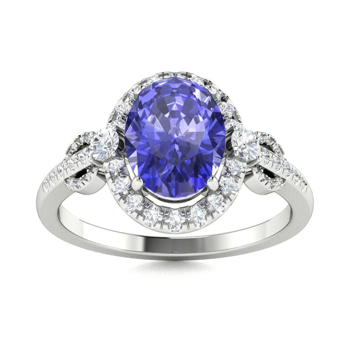 18KT Gold Tanzanite and Diamond Ladies Ring (Tanzanite 3.02 cts. White Diamond 0.56 cts.)