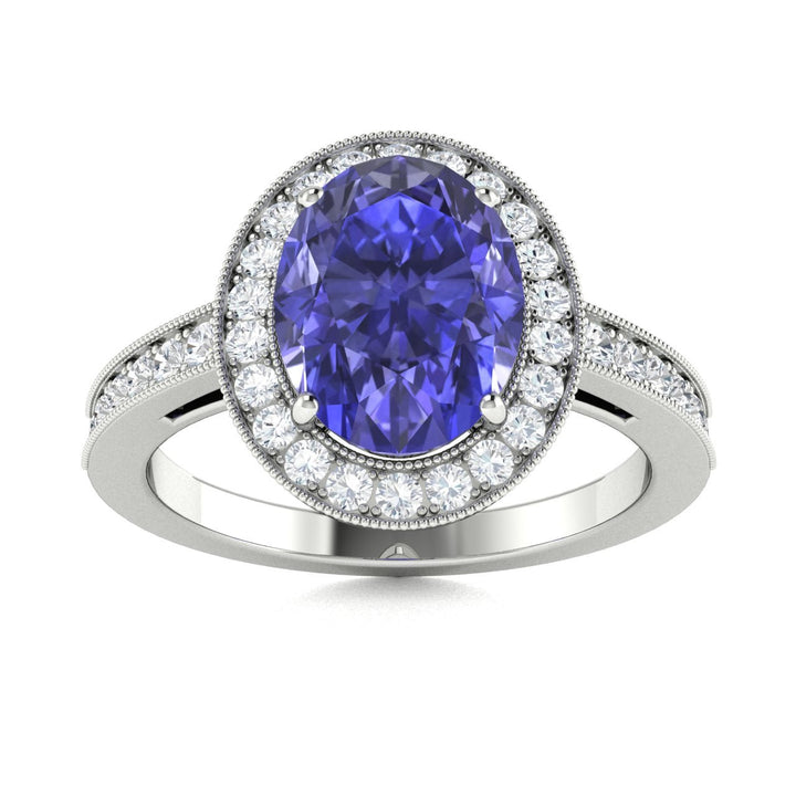 18KT Gold Tanzanite and Diamond Ladies Ring (Tanzanite 3.63 cts White Diamonds 0.52 cts)