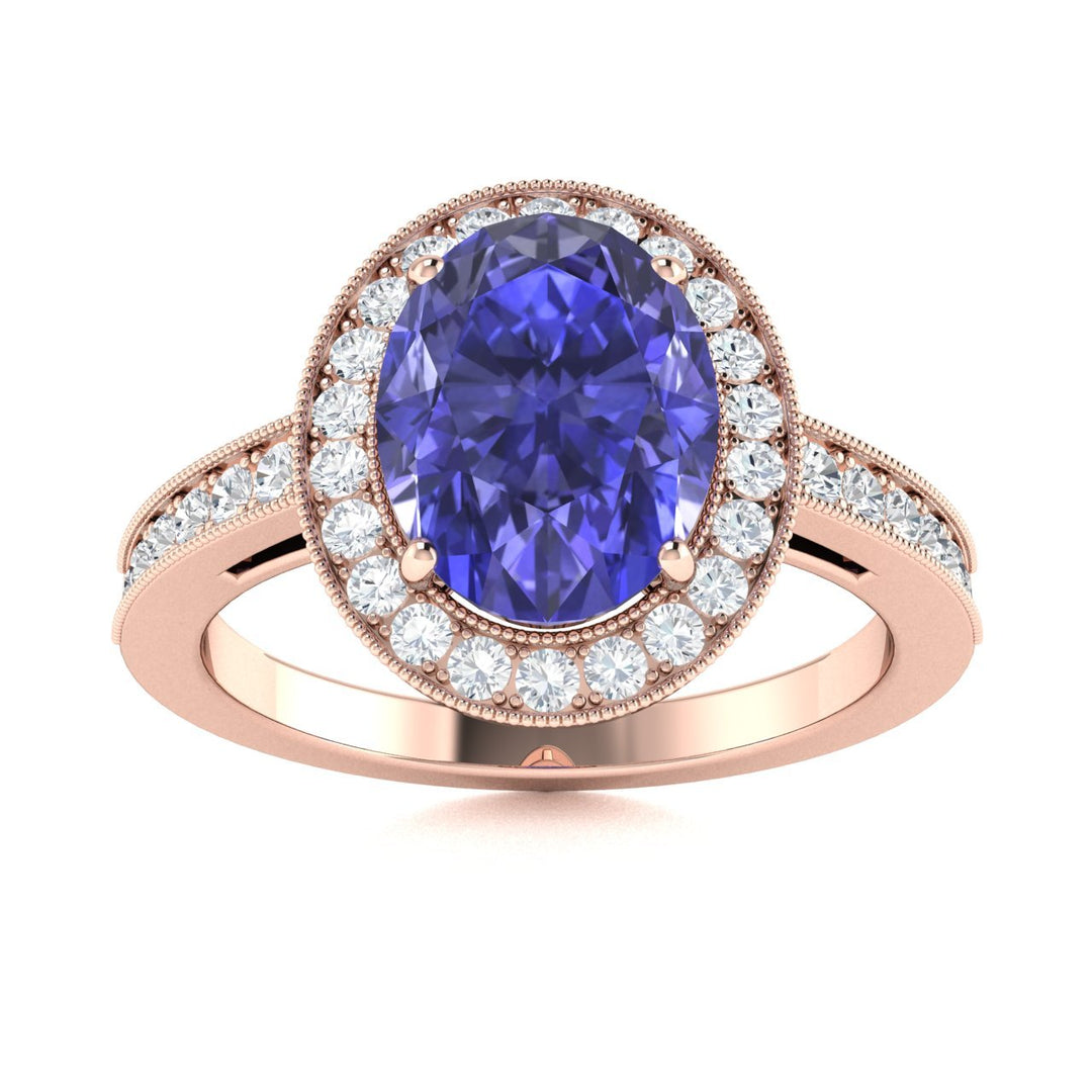 18KT Gold Tanzanite and Diamond Ladies Ring (Tanzanite 3.63 cts White Diamonds 0.52 cts)