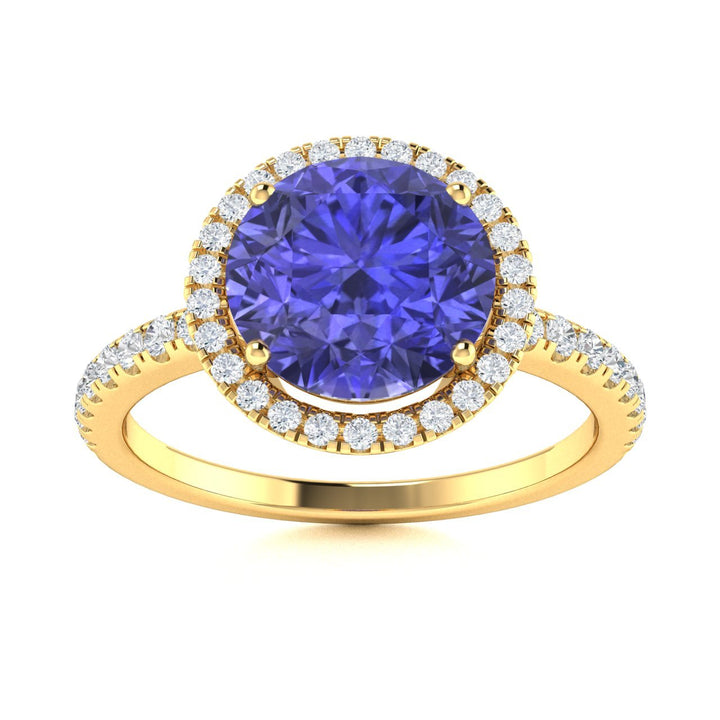 18KT Gold Tanzanite and Diamond Ladies Ring (Tanzanite 4.56 cts White Diamonds 0.53 cts)