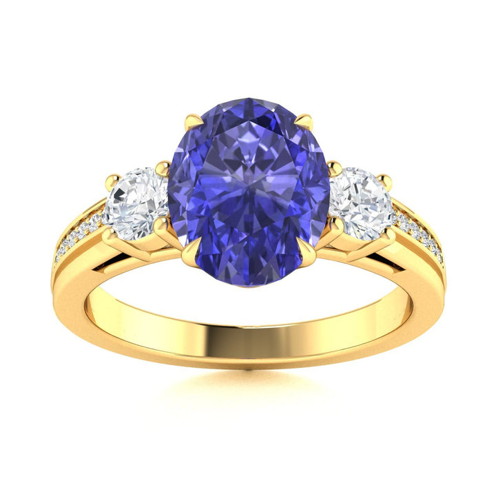 18KT Gold Tanzanite and Diamond Ladies Ring (Tanzanite 5.33 cts. White Diamond 0.52 cts.)