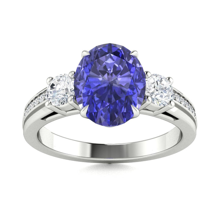 18KT Gold Tanzanite and Diamond Ladies Ring (Tanzanite 5.33 cts. White Diamond 0.52 cts.)