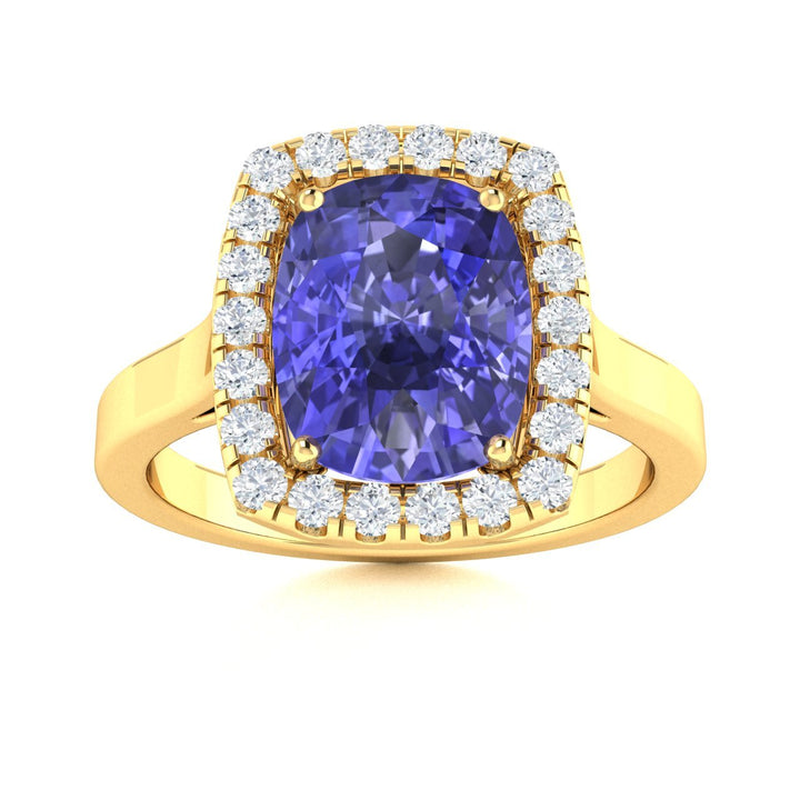 18KT Gold Tanzanite and Diamond Ladies Ring (Tanzanite 5.71 cts White Diamonds 0.64 cts)