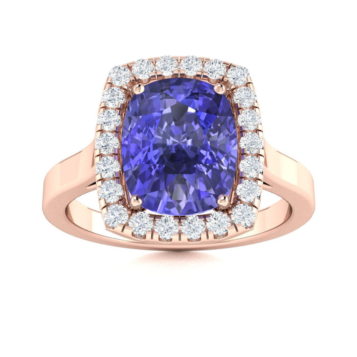 18KT Gold Tanzanite and Diamond Ladies Ring (Tanzanite 5.71 cts White Diamonds 0.64 cts)