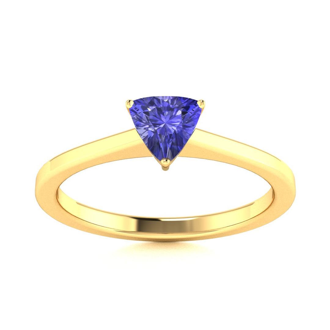 18kt Gold Trillion Cut Tanzanite Ladies Ring (Tanzanite 1.00ct)