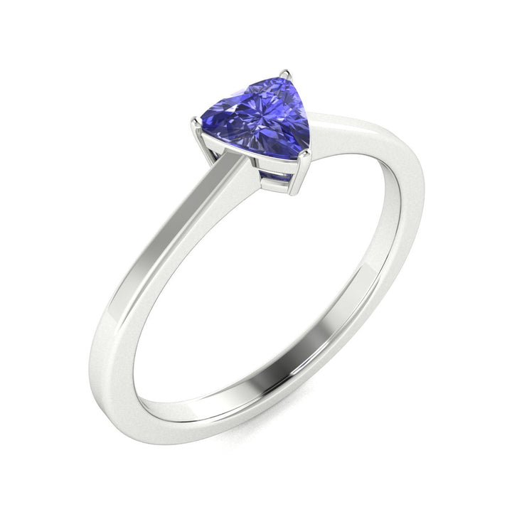 18kt Gold Trillion Cut Tanzanite Ladies Ring (Tanzanite 1.00ct)