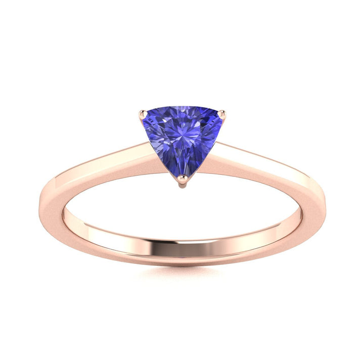 18kt Gold Trillion Cut Tanzanite Ladies Ring (Tanzanite 1.00ct)