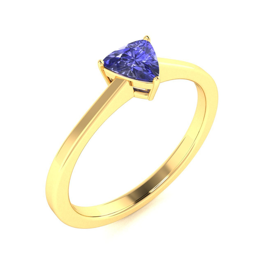 18kt Gold Trillion Cut Tanzanite Ladies Ring (Tanzanite 1.00ct)