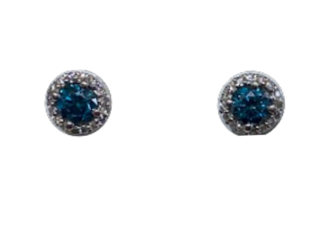 Blue Diamond Ladies Earrings (Blue Diamond 1.04 cts. White Diamond 0.26 cts)